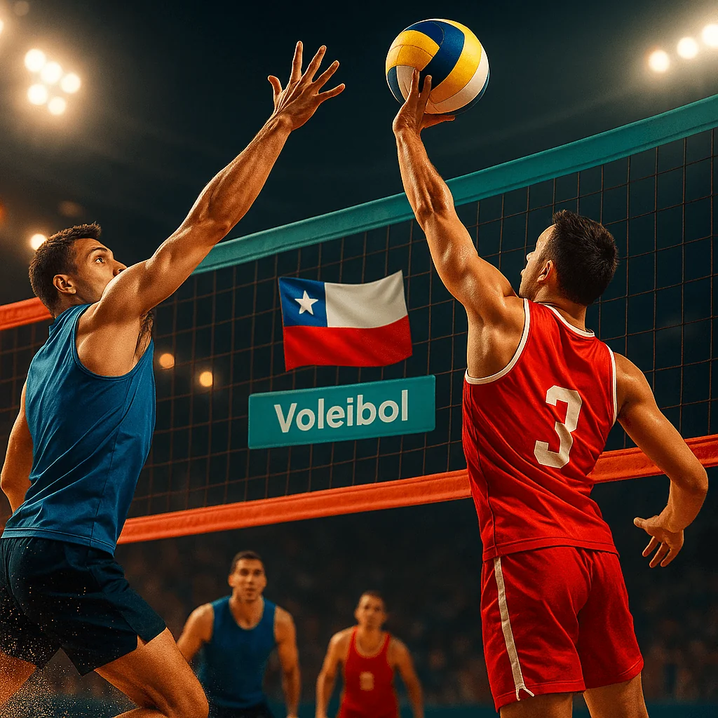 Partido de voleibol profesional acompañado de opciones de apuesta en Pin Up Bet.